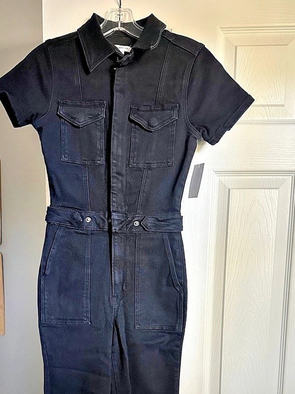 Good American Fit For Success Short Sleeve Jumpsuit Black Small